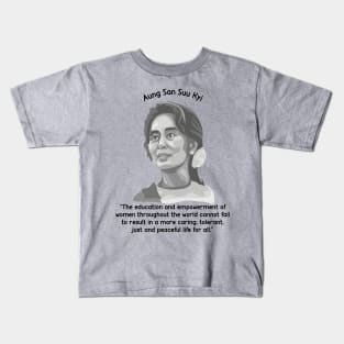 Aung San Suu Kyi Portrait and Quote Kids T-Shirt